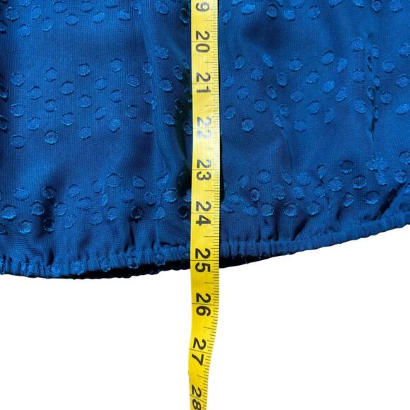 New York & Company Soho Teal Polka Dot Sheer V-Neck Blouse Size M - Picture 7 of 11